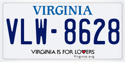 VA license plate VLW8628