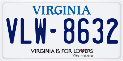 VA license plate VLW8632