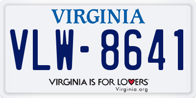 VA license plate VLW8641