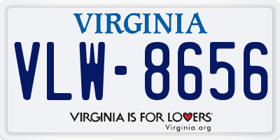 VA license plate VLW8656