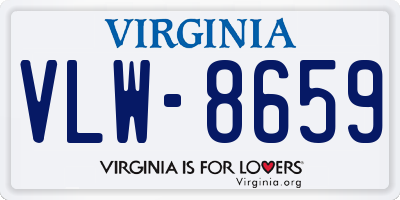 VA license plate VLW8659