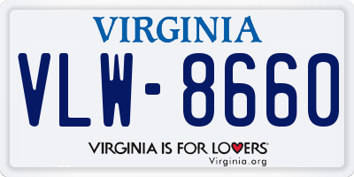 VA license plate VLW8660