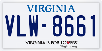 VA license plate VLW8661