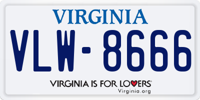 VA license plate VLW8666