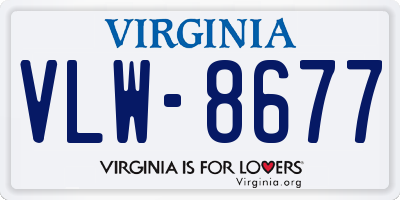 VA license plate VLW8677