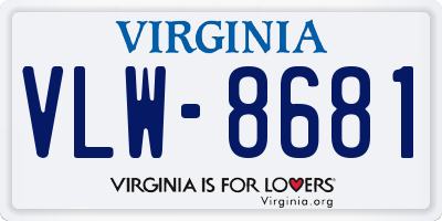 VA license plate VLW8681