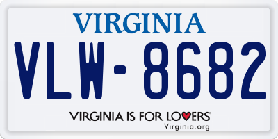 VA license plate VLW8682