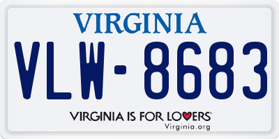 VA license plate VLW8683