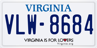 VA license plate VLW8684