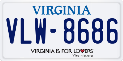 VA license plate VLW8686