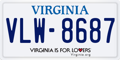 VA license plate VLW8687