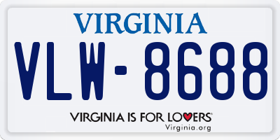 VA license plate VLW8688