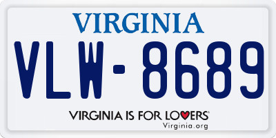 VA license plate VLW8689