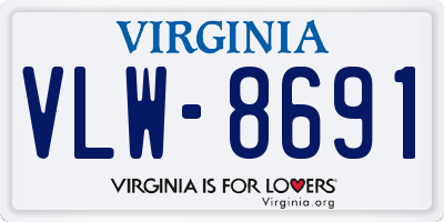 VA license plate VLW8691