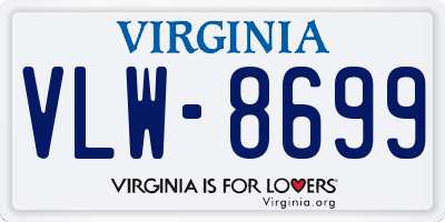 VA license plate VLW8699