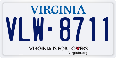 VA license plate VLW8711