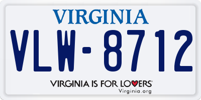 VA license plate VLW8712