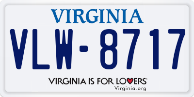 VA license plate VLW8717