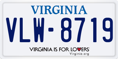 VA license plate VLW8719