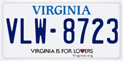 VA license plate VLW8723