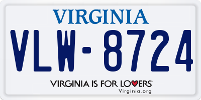 VA license plate VLW8724