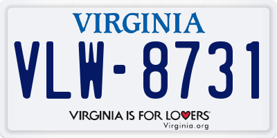 VA license plate VLW8731