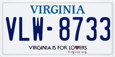 VA license plate VLW8733