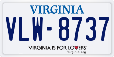 VA license plate VLW8737