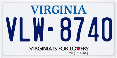 VA license plate VLW8740