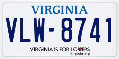 VA license plate VLW8741