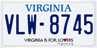 VA license plate VLW8745