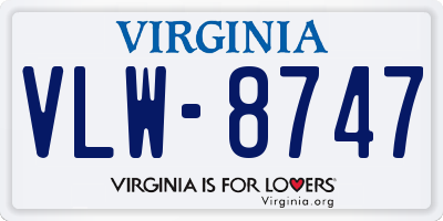 VA license plate VLW8747