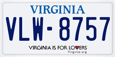 VA license plate VLW8757