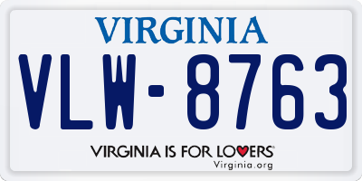 VA license plate VLW8763