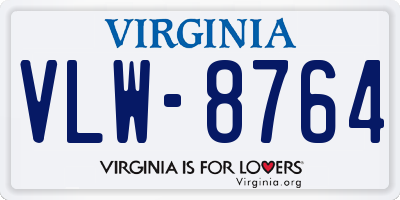 VA license plate VLW8764