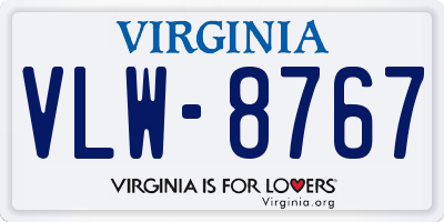 VA license plate VLW8767