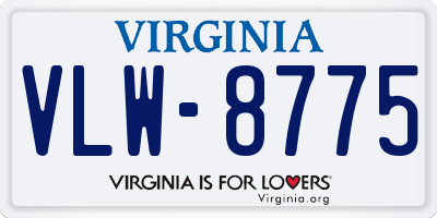 VA license plate VLW8775