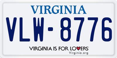 VA license plate VLW8776