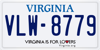 VA license plate VLW8779