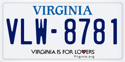 VA license plate VLW8781