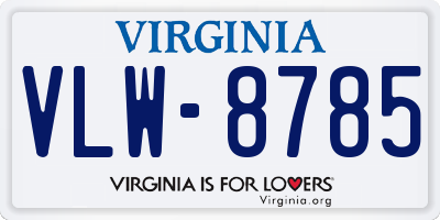 VA license plate VLW8785