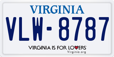 VA license plate VLW8787