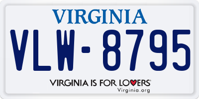 VA license plate VLW8795