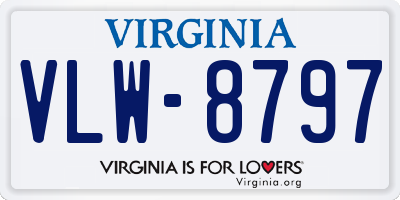 VA license plate VLW8797