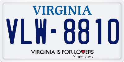 VA license plate VLW8810