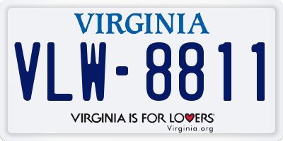 VA license plate VLW8811