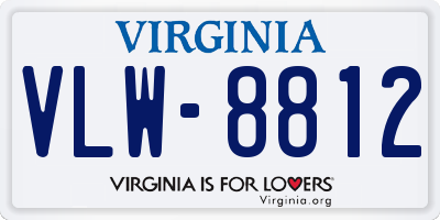 VA license plate VLW8812