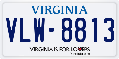 VA license plate VLW8813