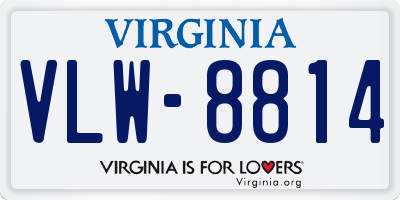 VA license plate VLW8814