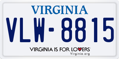 VA license plate VLW8815